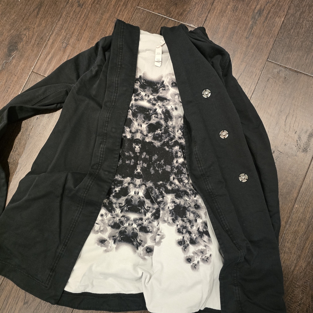 Black Women's Jacket with Floral Lining
